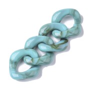 31x29mm Square twisted acrylic link - Marbled Turquoise x1|raw }}