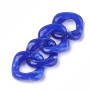 31x29mm Square twisted acrylic link - Marbled Cobalt Blue x1|raw }}