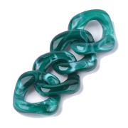 31x29mm Square twisted acrylic link - Marbled pigeon blue x1|raw }}