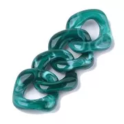 31x29mm Square twisted acrylic link - Marbled pigeon blue x1