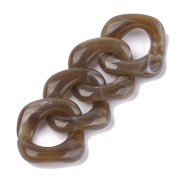 31x29mm Square twisted acrylic link - Marbled brown x1