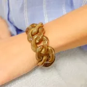 31x29mm Square twisted acrylic link - Marbled brown x1