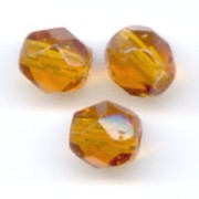Fire Polished faceted round beads 6mm Dark Topaz  x25|raw }}
