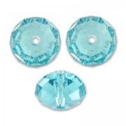 PureCrystal 5040 8 mm Flat Round Bead - Light Turquoise x1
