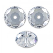 PureCrystal 5040 Flat round 6mm Crystal Blue Shade x1