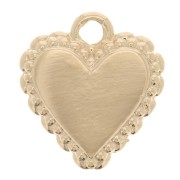 10x9mm Heart charm with small balls - Ex-Voto style - Fine Gold Plated x1|raw }}