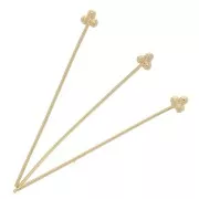 32x0.6mm 3 balls pins - Fine gold plated x4