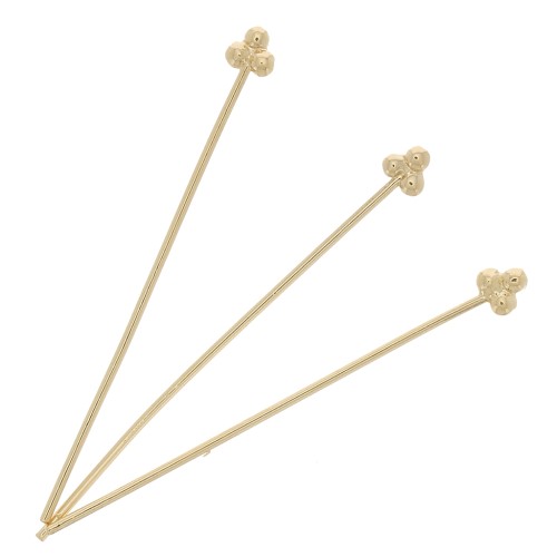 32x0.6mm 3 balls pins - Fine gold plated x4