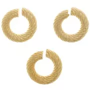 8x2mm Round Twisted Open Jump Rings - Fine Gold Plated x5