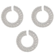 8x2mm Round Twisted Open jump Rings - Fine Silver Plating x5|raw }}