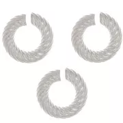 8x2mm Round Twisted Open jump Rings - Fine Silver Plating x5