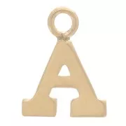 8mm Alphabet letter Charm with closed ring - A - Light Gold filled x1