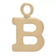 8mm Alphabet letter Charm with closed ring - B - Light Gold filled x1
