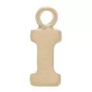 8mm Alphabet letter Charm with closed ring - I - Light Gold filled x1