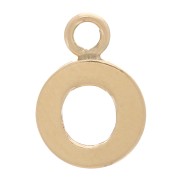 8mm Alphabet letter Charm with closed ring - O - Light Gold filled x1