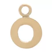 8mm Alphabet letter Charm with closed ring - O - Light Gold filled x1