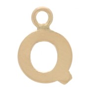 8mm Alphabet letter Charm with closed ring - Q - Light Gold filled x1|raw }}