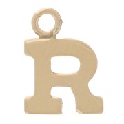 8mm Alphabet letter Charm with closed ring - R - Light Gold filled x1|raw }}
