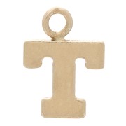 8mm Alphabet letter Charm with closed ring - T - Light Gold filled x1|raw }}