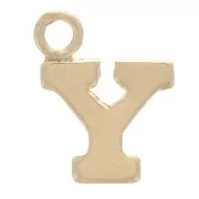 8mm Alphabet letter Charm with closed ring - Y - Light Gold filled x1