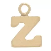 8mm Alphabet letter Charm with closed ring - Z - Light Gold filled x1