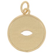 15mm Round eye pendant with zirconium oxide & epoxy resin - Gold - Black x1