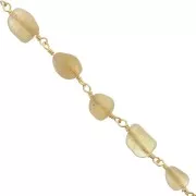 7mm Fancy chain with irregular gemstones - Gold - Yellow Apatite x50cm