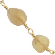 7mm Fancy chain with irregular gemstones - Gold - Yellow Apatite x50cm