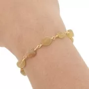 7mm Fancy chain with irregular gemstones - Gold - Yellow Apatite x50cm