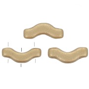 3x12mm 3-hole Bridge Glass Beads - Gold Mat x10g