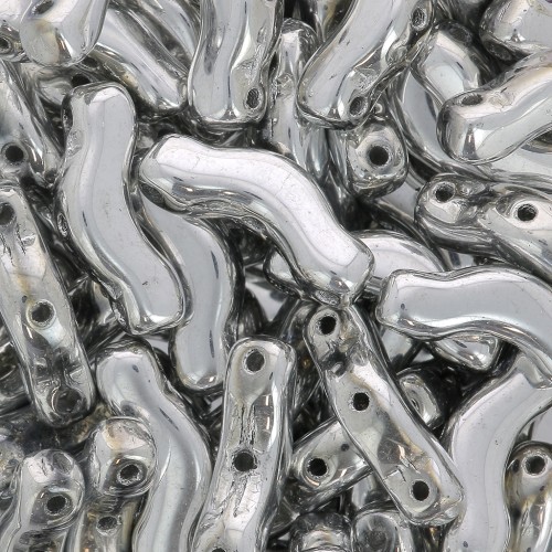 3x12mm 3-hole Bridge Glass Beads - Full Labrador x10g