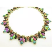 3x12mm 3-hole Bridge Glass Beads - Full Labrador x10g