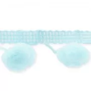 Pompon ribbon 30mm Aqua x1m