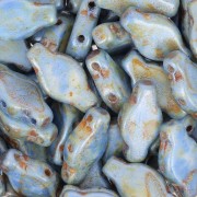 6x12mm 3-hole Navette shaped Glass beads - Sage x10g|raw }}