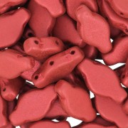 6x12mm 3-hole Navette shaped Glass beads - Red Metallic Mat x10g|raw }}