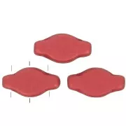 6x12mm 3-hole Navette shaped Glass beads - Red Metallic Mat x10g