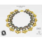 6x12mm 3-hole Navette shaped Glass beads - Red Metallic Mat x10g