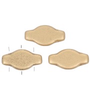 6x12mm 3-hole Navette shaped Glass beads - Gold Mat x10g
