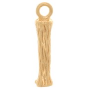 16x3mm Alphabet letter pendant bamboo effect - I - Fine Gold plated x1|raw }}