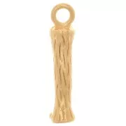 16x3mm Alphabet letter pendant bamboo effect - I - Fine Gold plated x1