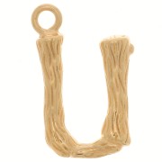 16x10mm Alphabet letter pendant bamboo effect - U - Fine Gold plated x1|raw }}
