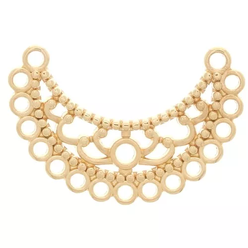 22x35mm Half moon multi ring pendant - Fine Gold plated x1