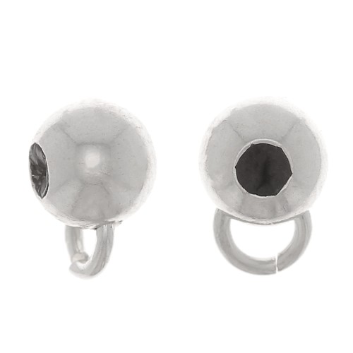 925 Sterling Silver 4mm stopper charm bead with a 0.9 mm hole x1