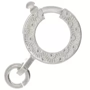 925 Sterling Silver 10mm Spring clasp - ethnic pattern - with open ring x1