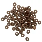 5.3x2.5mm Ceramic Heishi beads - Dark brown mat x30