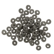 5.3x2.5mm Ceramic Heishi beads - Dark Grey mat x30