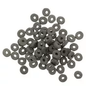Heishi ceramic rondelle beads 5.3x2.5 mm - Dark grey mat x30