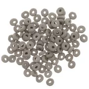 5.3x2.5mm Ceramic Heishi beads - Iced brown mat x30