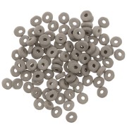 Heishi beads ceramic rondelles 5.3x2.5 mm - Marron glacé mat x30
