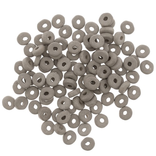 Heishi beads ceramic rondelles 5.3x2.5 mm - Marron glacé mat x30